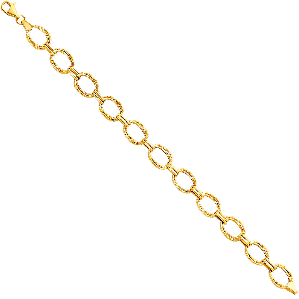 14K Yellow Gold Assorted Fancy Bracelet - AB28