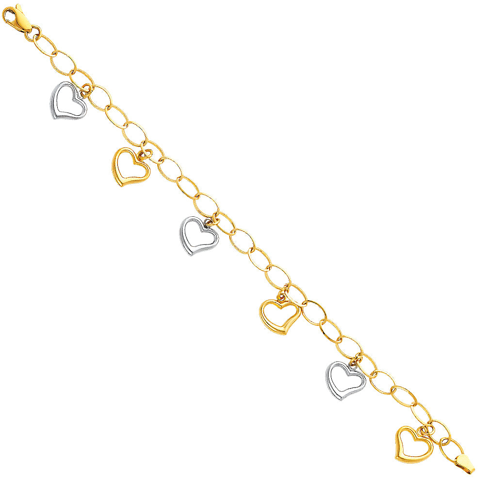 14K Yellow Gold Assorted Fancy Bracelet - AB32