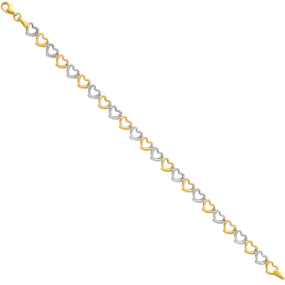 14K Yellow Gold Assorted Fancy Bracelet - AB33