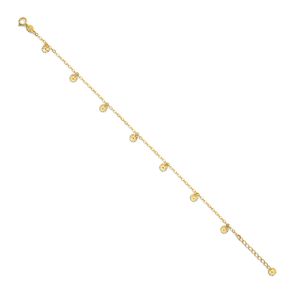 14K Yellow Gold Assorted Fancy Bracelet - AB38