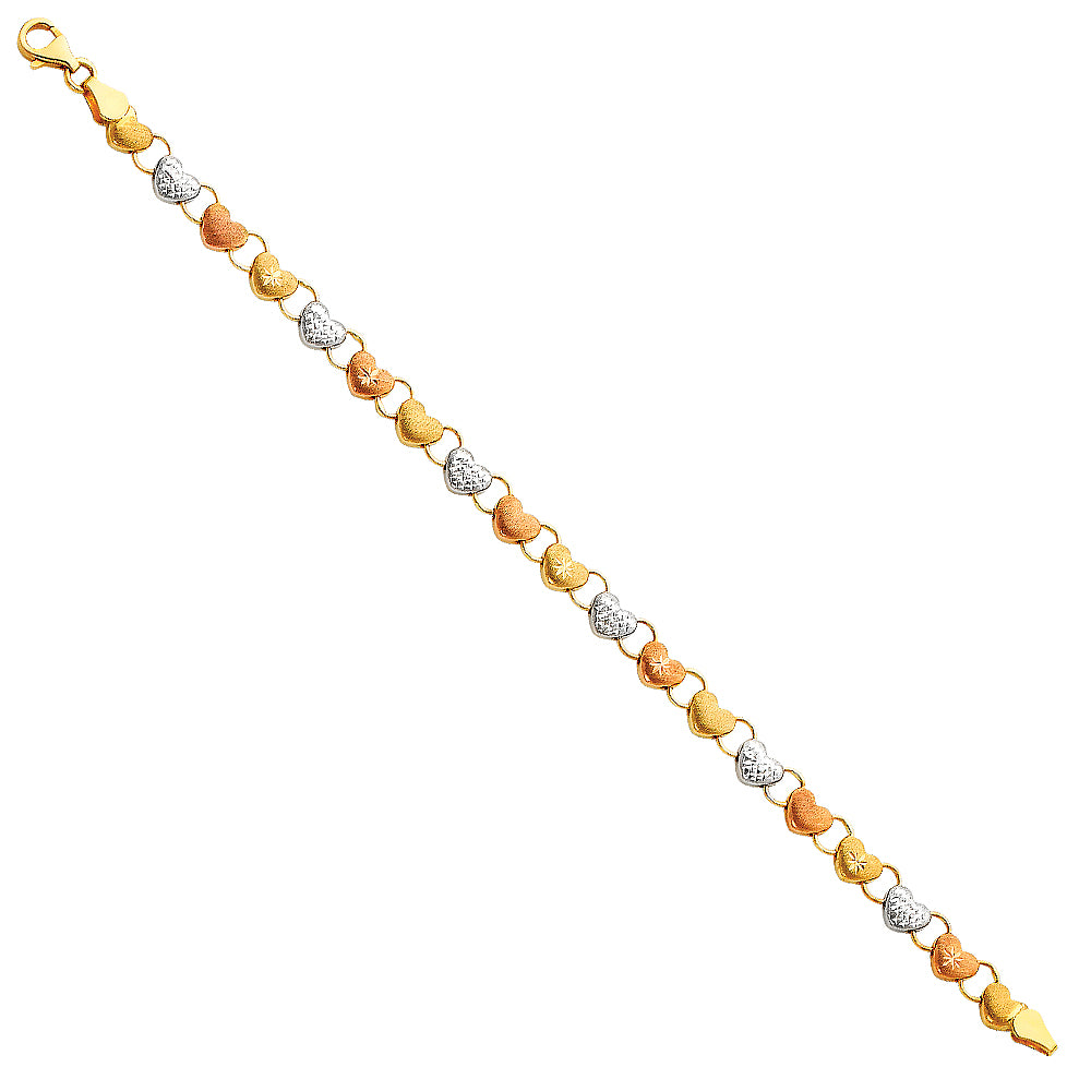 14K Yellow Gold Assorted Fancy Bracelet - AB55