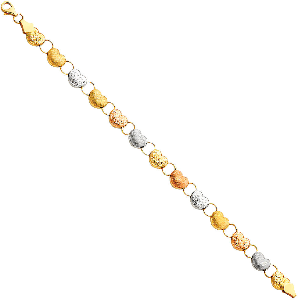 14K Yellow Gold Assorted Fancy Bracelet - AB58
