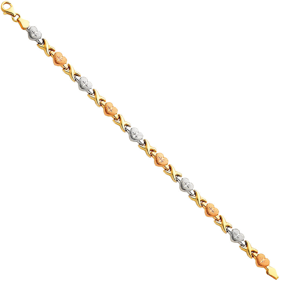 14K Yellow Gold Assorted Fancy Bracelet - AB59