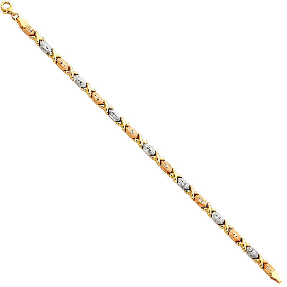 14K Yellow Gold Assorted Fancy Bracelet - AB60