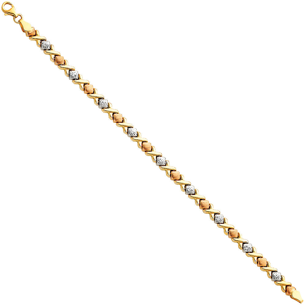 14K Yellow Gold Assorted Fancy Bracelet - AB61
