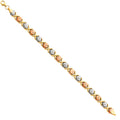 14K Yellow Gold Hollow Necklace & Bracelet - AB62