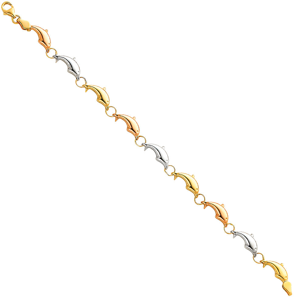 14K Yellow Gold Assorted Fancy Bracelet - AB67