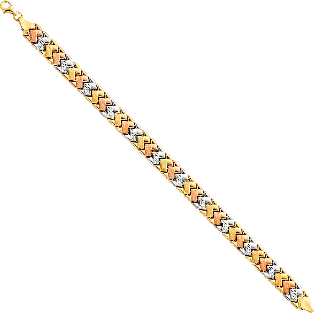 14K Yellow Gold Assorted Fancy Bracelet - AB69