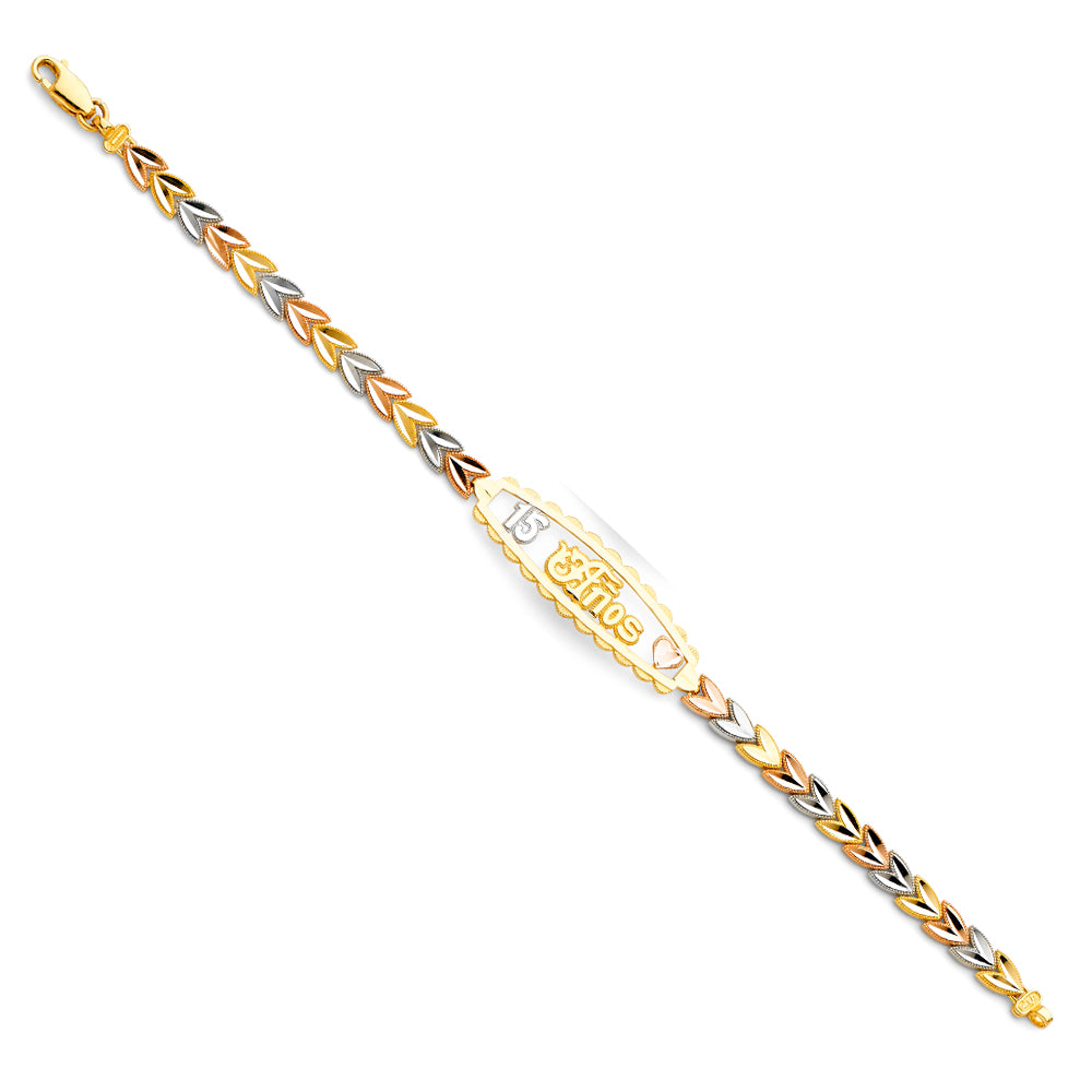 14K Yellow Gold 15 Años & Lucky Bracelet - AB152