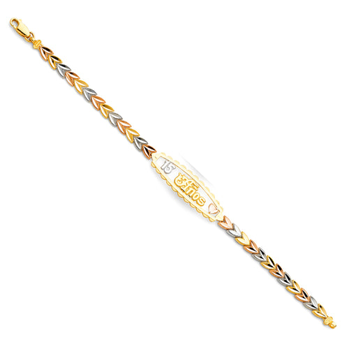 14K Yellow Gold 15 Años & Lucky Bracelet - AB152