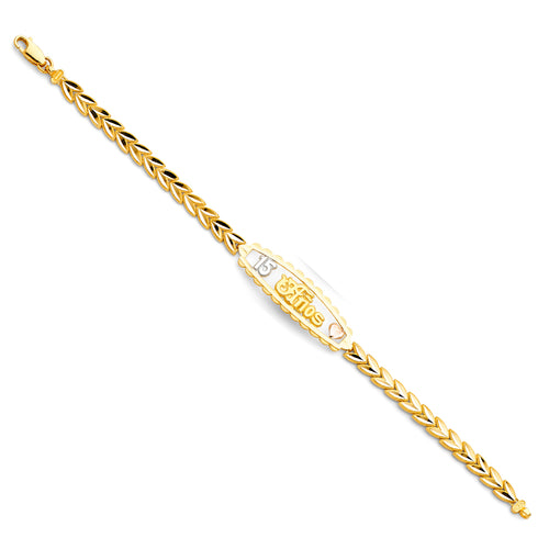 14K Yellow Gold 15 Años & Lucky Bracelet - AB153