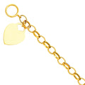 14K Yellow Gold Hollow Necklace & Bracelet - AB180