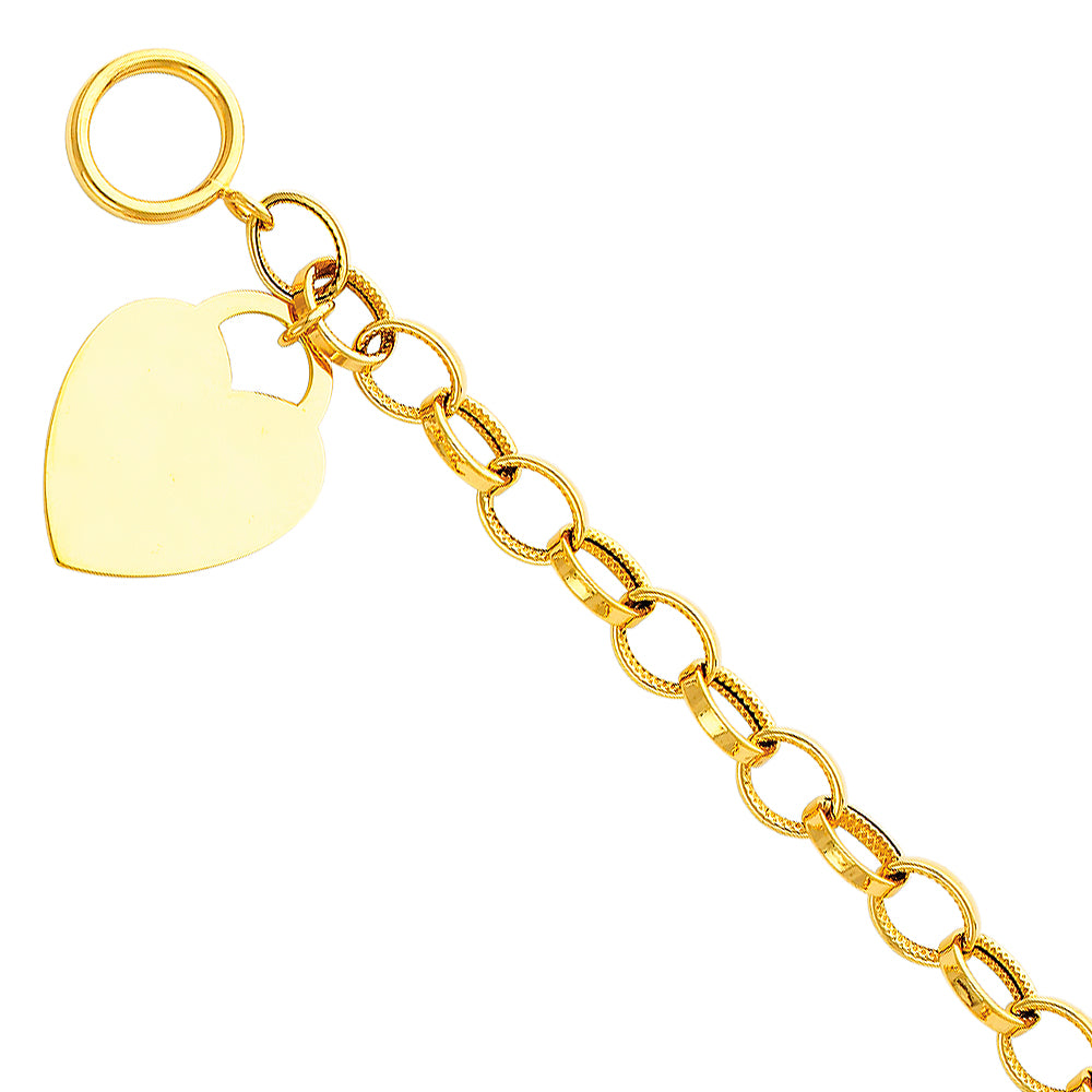 14K Yellow Gold Hollow Necklace & Bracelet - AB180