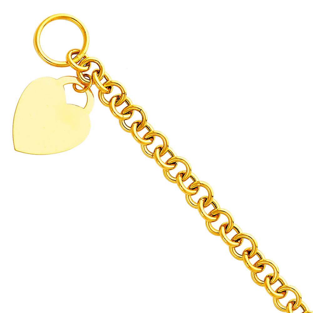 14K Yellow Gold Hollow Necklace & Bracelet - AB181