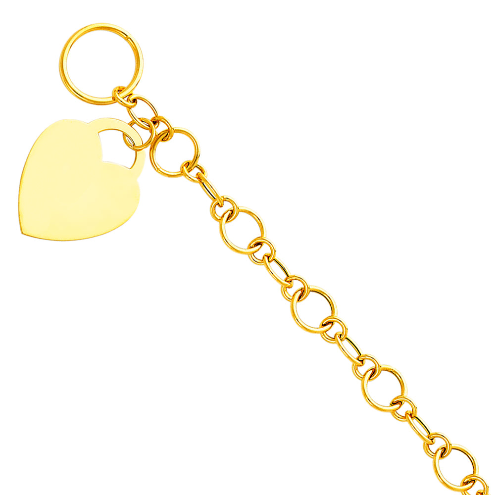 14K Yellow Gold Hollow Necklace & Bracelet - AB182