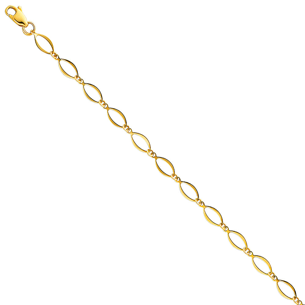 14K Yellow Gold Assorted Fancy Bracelet - AB195
