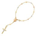 14K Yellow Gold Rosary Necklace & Bracelet 3mm - AB202