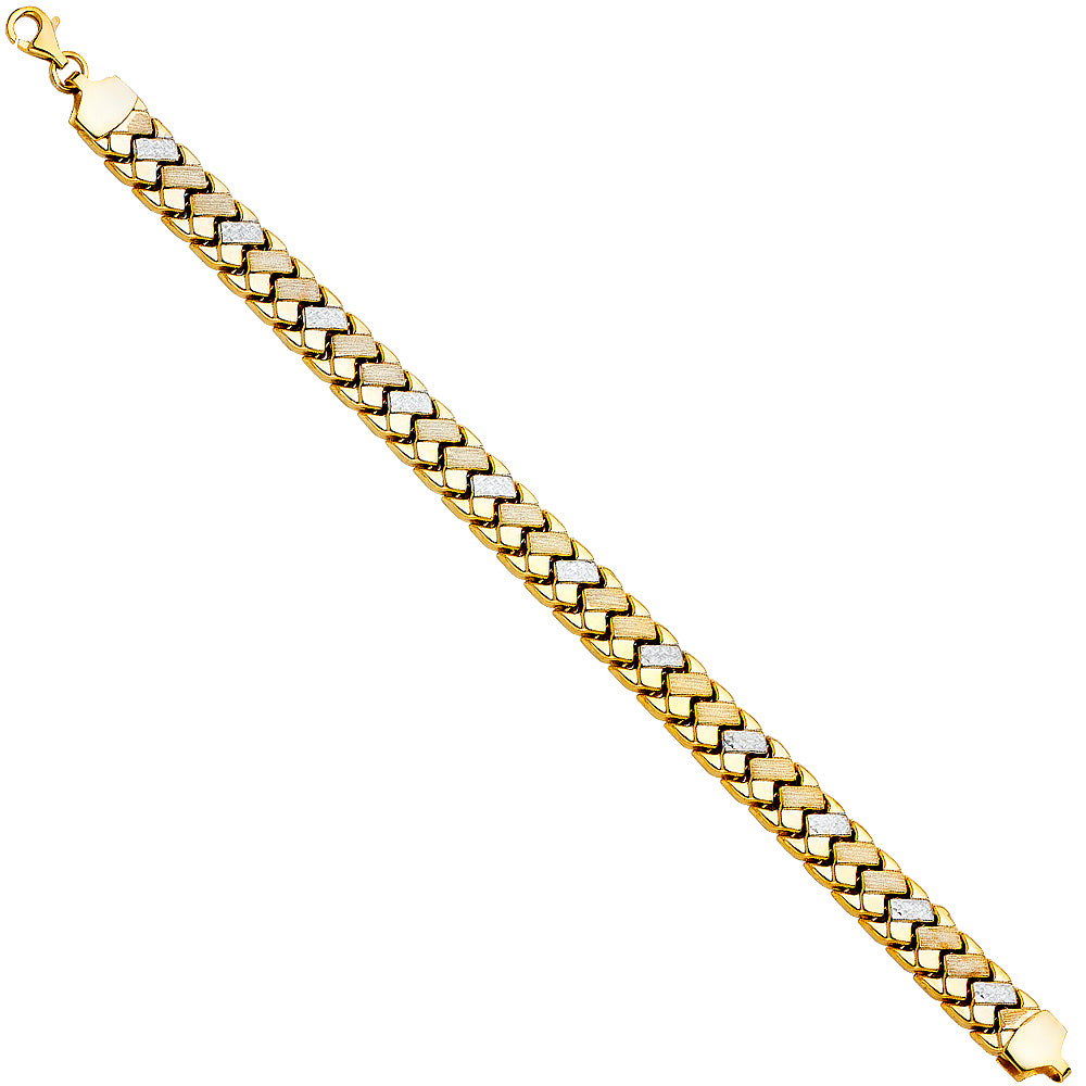 14K Yellow Gold Assorted Fancy Bracelet - AB263