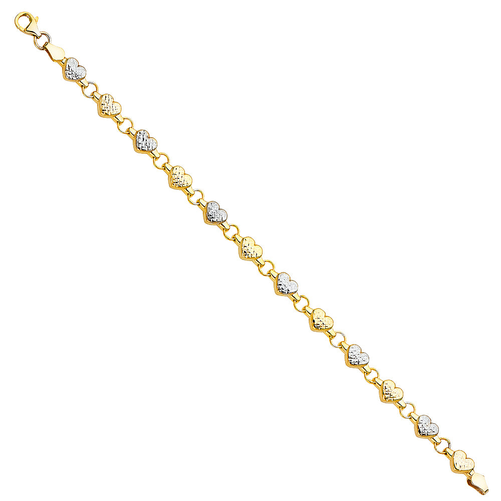 14K Yellow Gold Assorted Fancy Bracelet - AB265