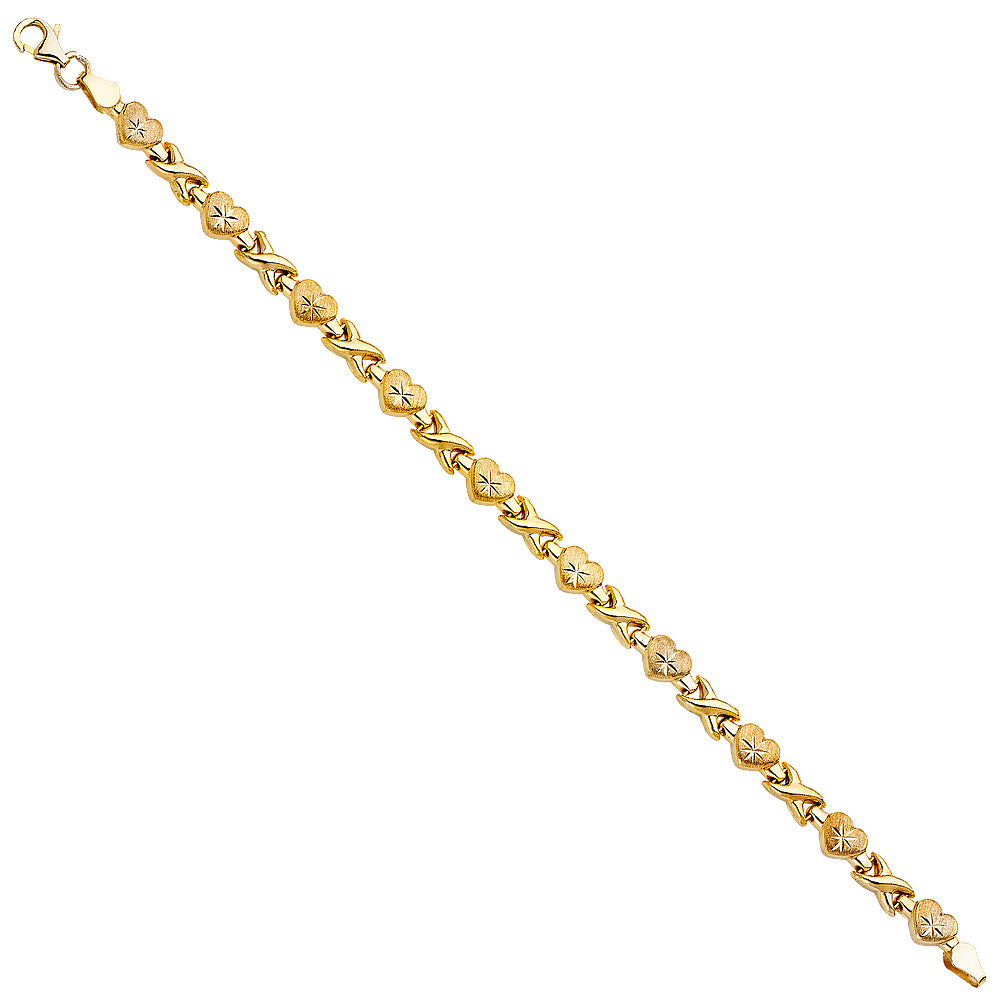 14K Yellow Gold Assorted Fancy Bracelet - AB266