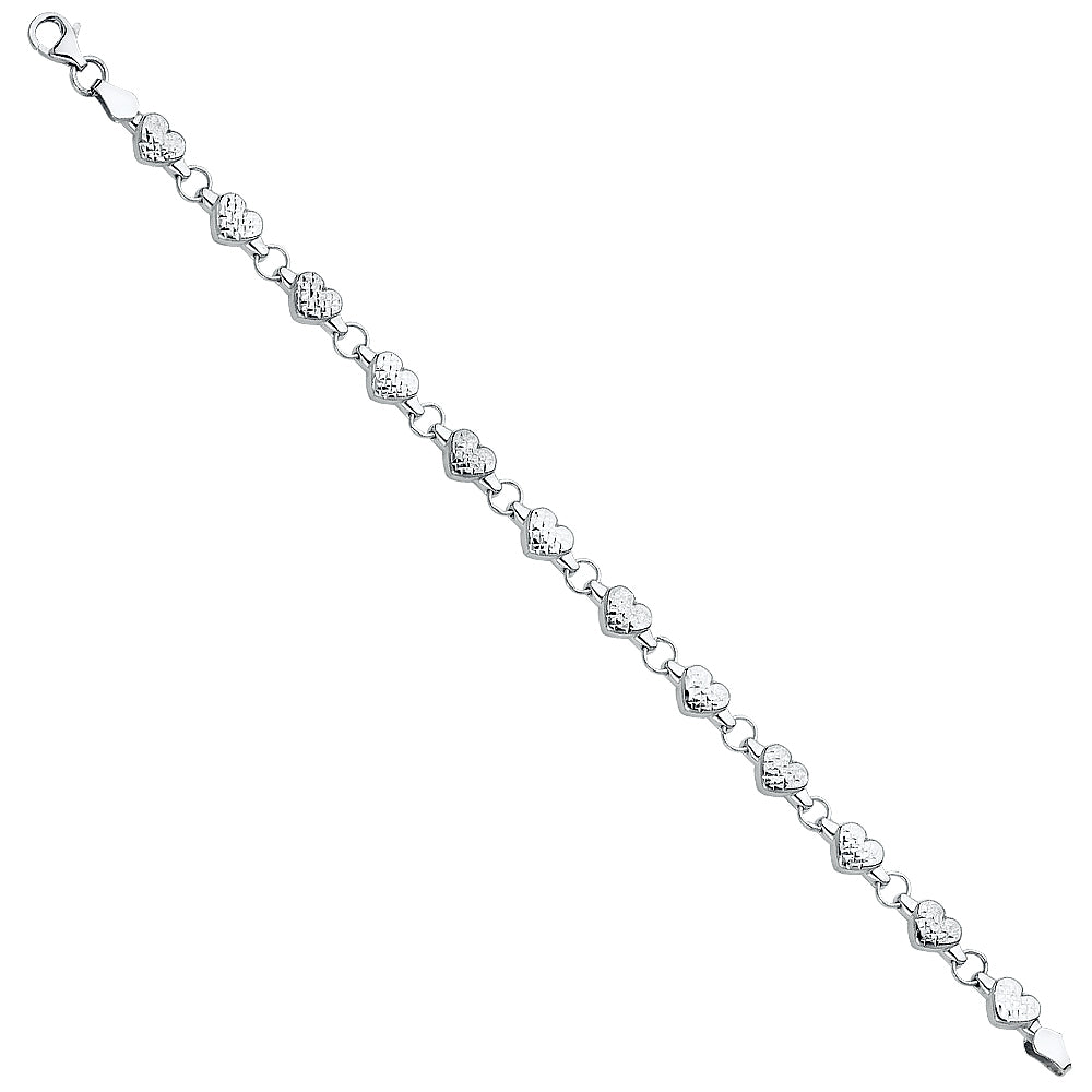 14K Yellow Gold Assorted Fancy Bracelet - AB268