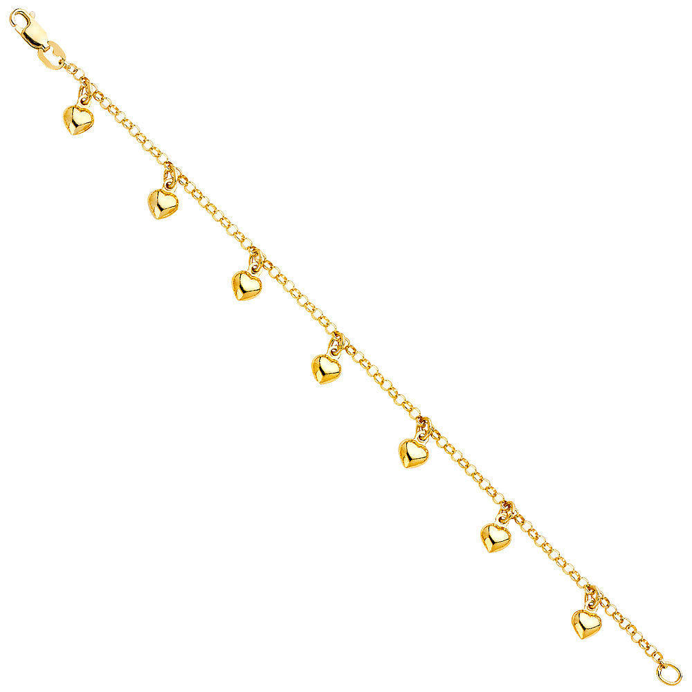 14K Yellow Gold Assorted Fancy Bracelet - AB276