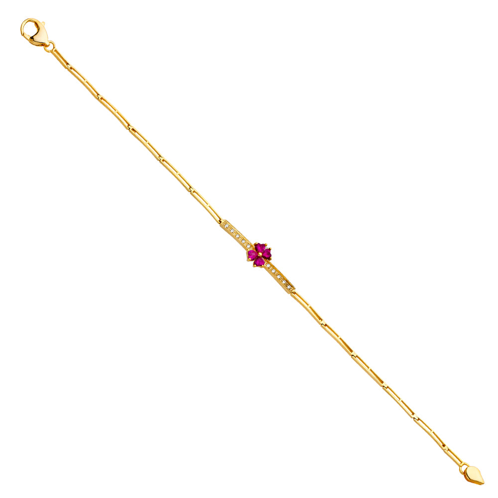 14K Yellow Gold Assorted Fancy Bracelet - AB279