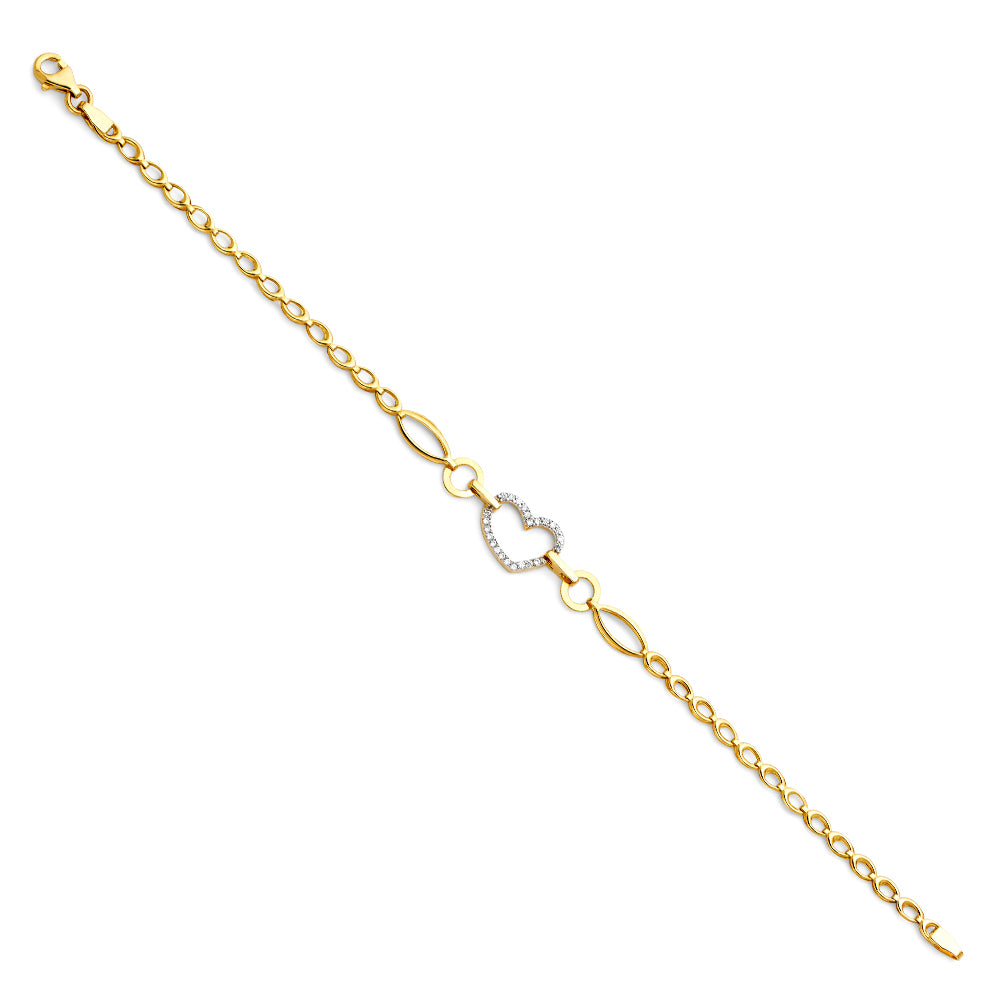 14K Yellow Gold Assorted Fancy Bracelet - AB298