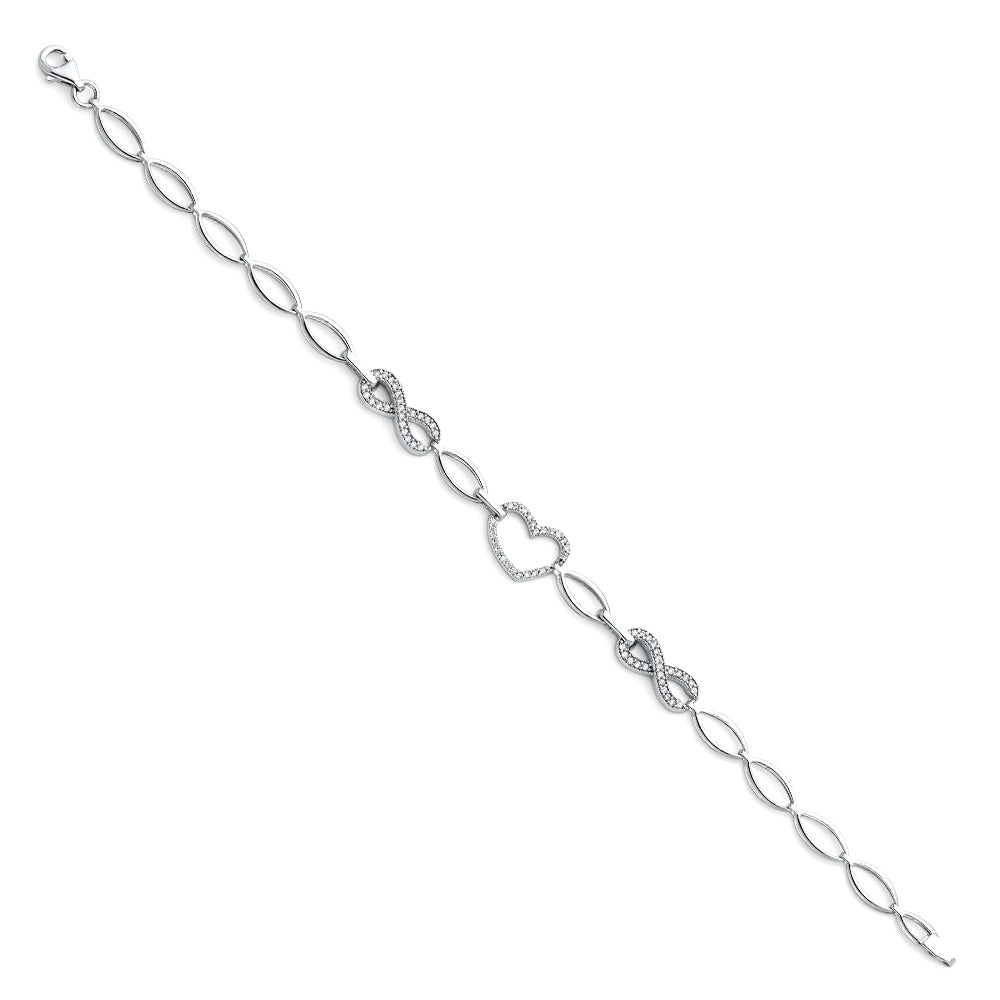 14K Yellow Gold Assorted Fancy Bracelet - AB300