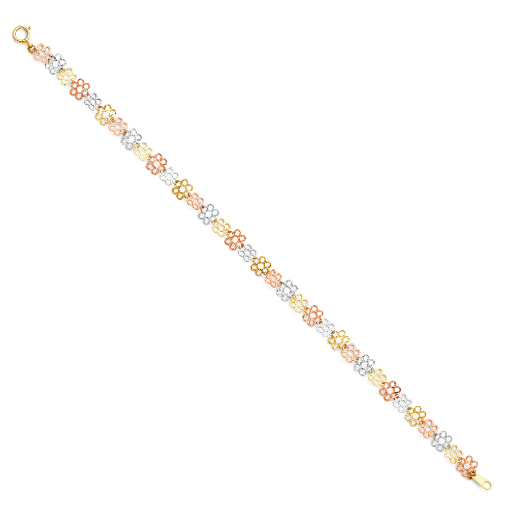 14K Yellow Gold Assorted Fancy Bracelet - AB302
