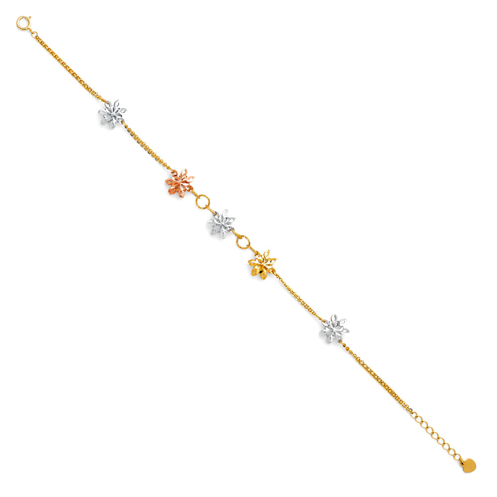 14K Yellow Gold Assorted Fancy Bracelet - AB303