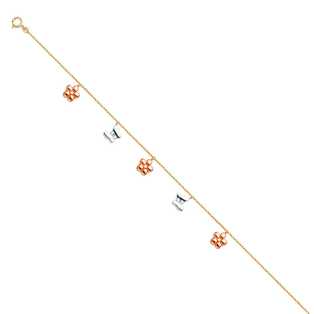 14K Yellow Gold Assorted Fancy Bracelet - AB306