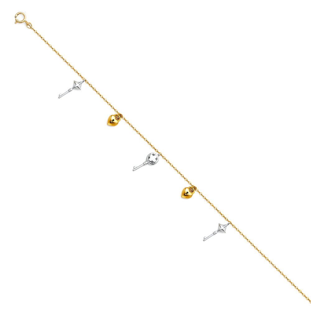 14K Yellow Gold Assorted Fancy Bracelet - AB307