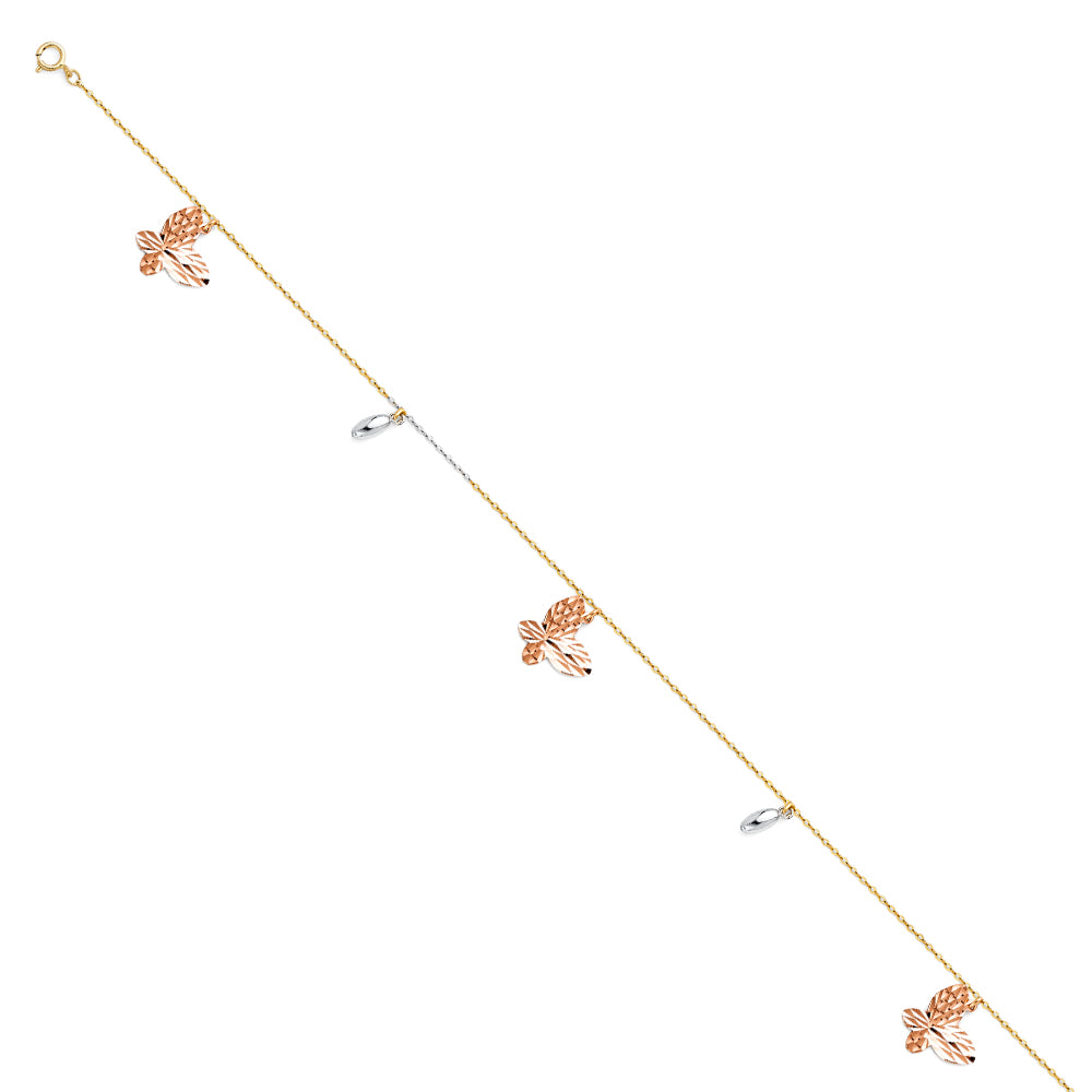 14K Yellow Gold Assorted Fancy Bracelet - AB309