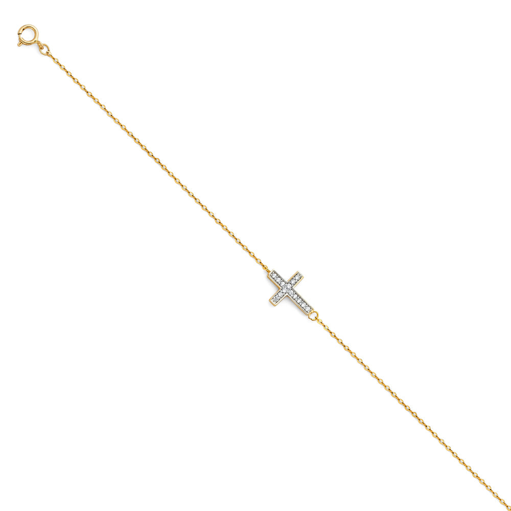 14K Yellow Gold Assorted Fancy Bracelet - AB315