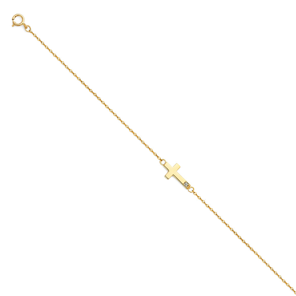 14K Yellow Gold Assorted Fancy Bracelet - AB317