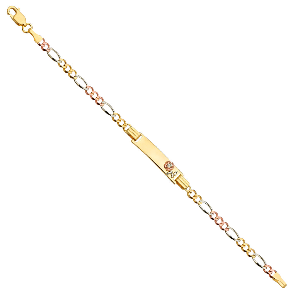 14K Yellow Gold Baby ID Bracelet - AB339