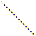 14K Yellow Gold Light Link ID & Evil Eye Bracelet - AB344