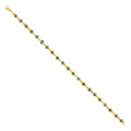 14K Yellow Gold Light Link ID & Evil Eye Bracelet - AB346