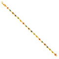 14K Yellow Gold Light Link ID & Evil Eye Bracelet - AB347