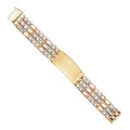 14K Tri Color Men's & Link Bracelet - AB352