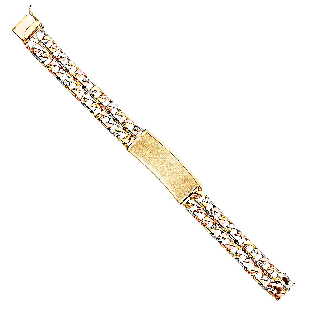 14K Tri Color Men's & Link Bracelet - AB354