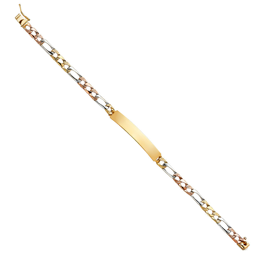 14K Tri Color Men's & Link Bracelet - AB358