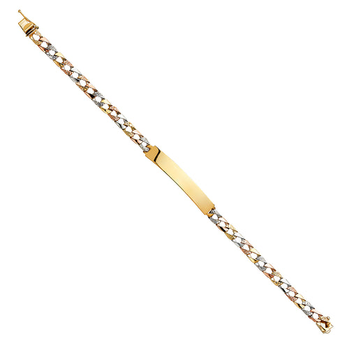 14K Tri Color Men's & Link Bracelet - AB359
