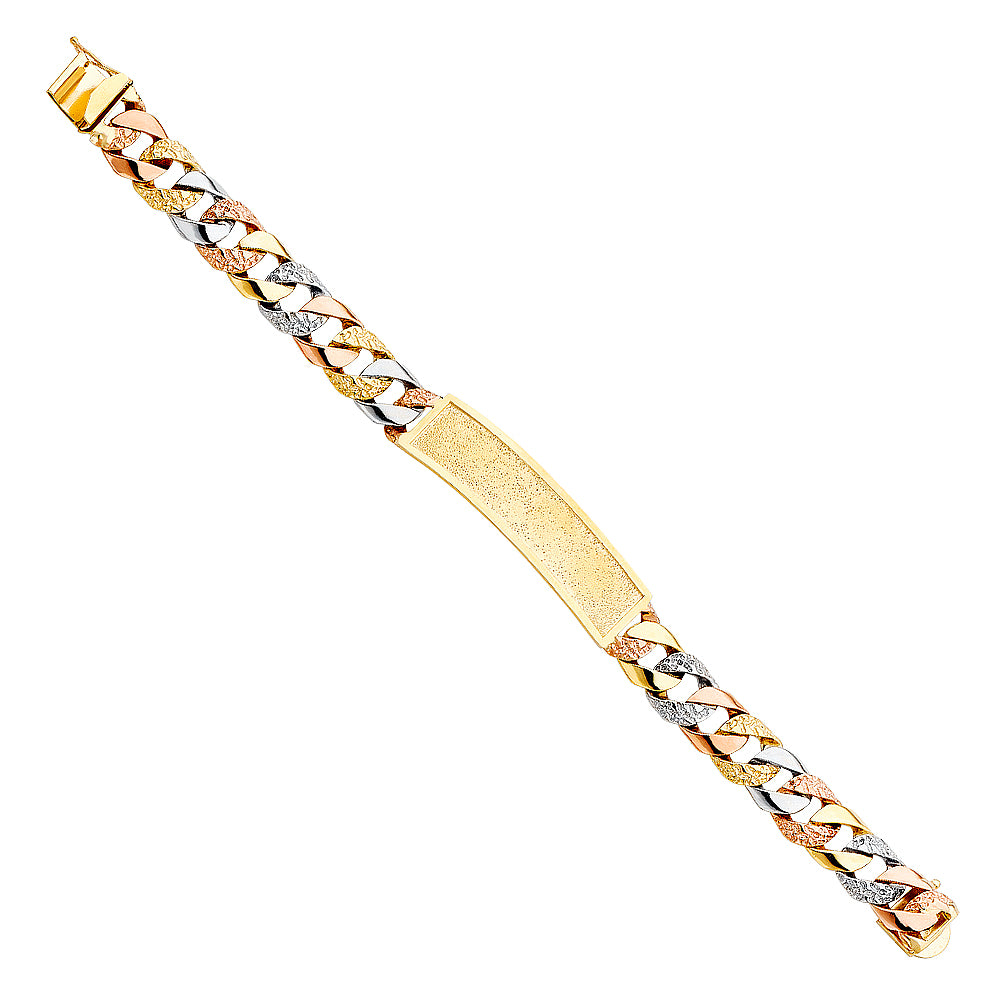 14K Tri Color Men's & Link Bracelet - AB364