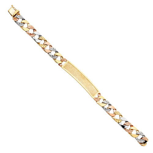 14K Tri Color Men's & Link Bracelet - AB365