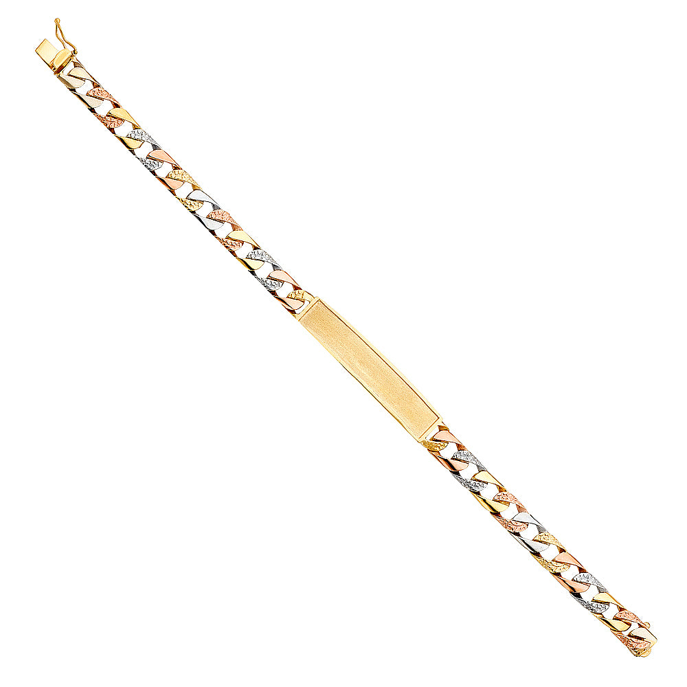 14K Tri Color Men's & Link Bracelet - AB366