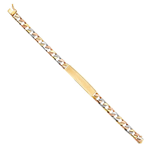14K Tri Color Men's & Link Bracelet - AB366