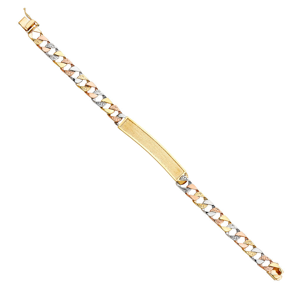 14K Tri Color Men's & Link Bracelet - AB367