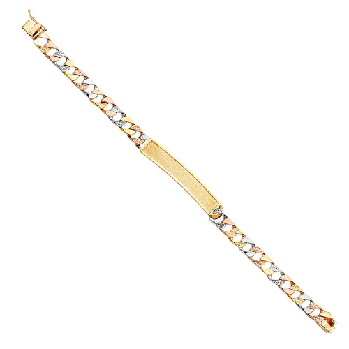 14K Tri Color Men's & Link Bracelet - AB367